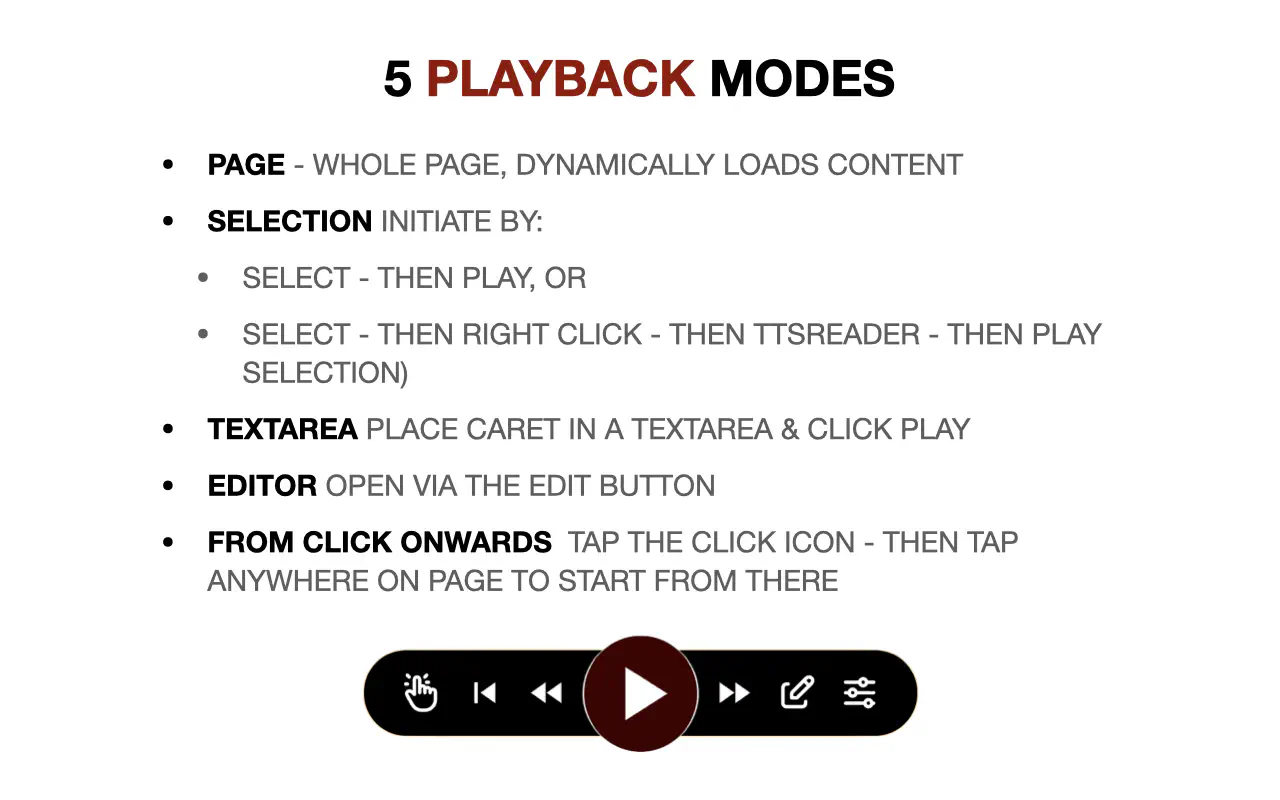 Reader modes