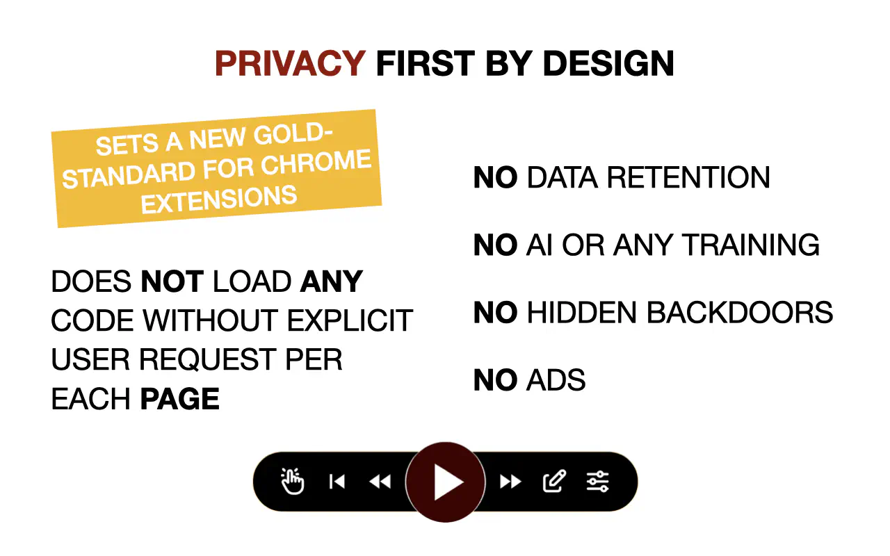 TTSReader Extension Privacy First Design